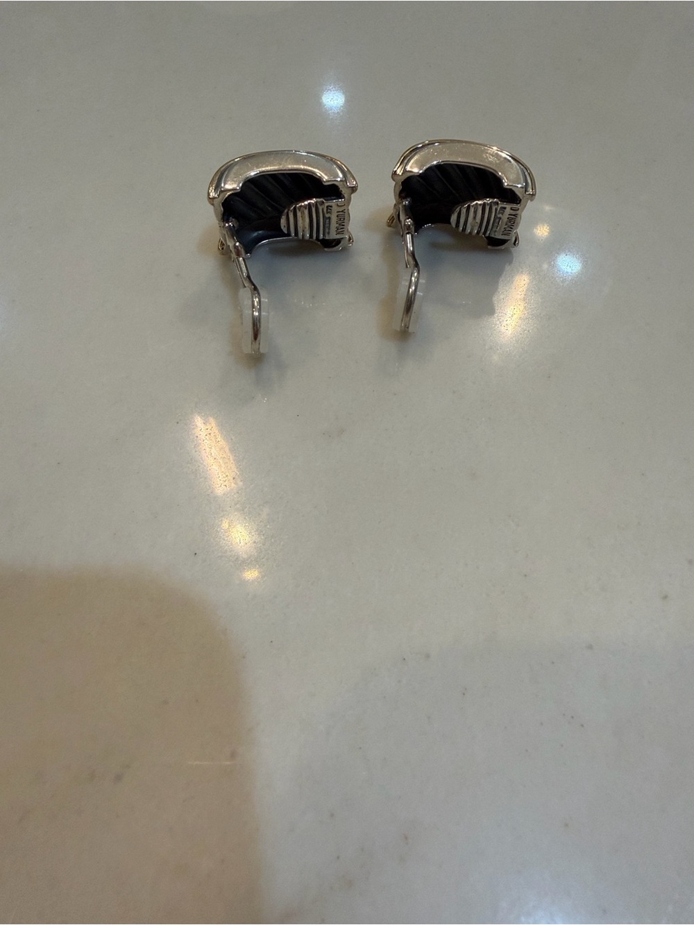 David Yurman Two-Tone Cable Cigar Cuff Band Earrings - Silver & Gold - Picture 4 of 4